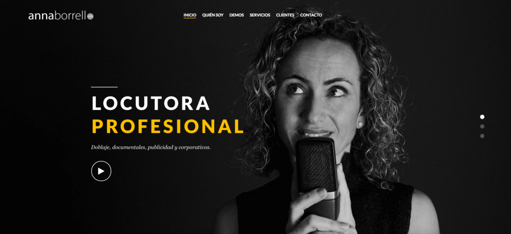 Web de Anna Borrell diseñada por 112webs, captura 1