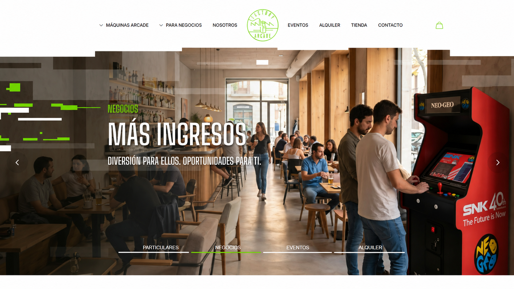 Web actual de Factory Arcade
